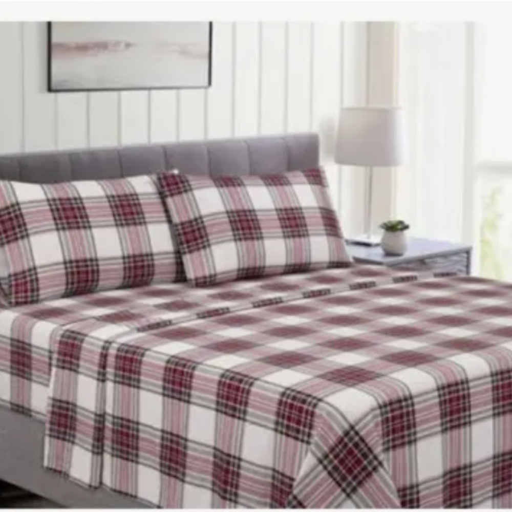 Bee and willow twin tartan plaid flannel sheets